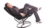 Woman reclining in chair